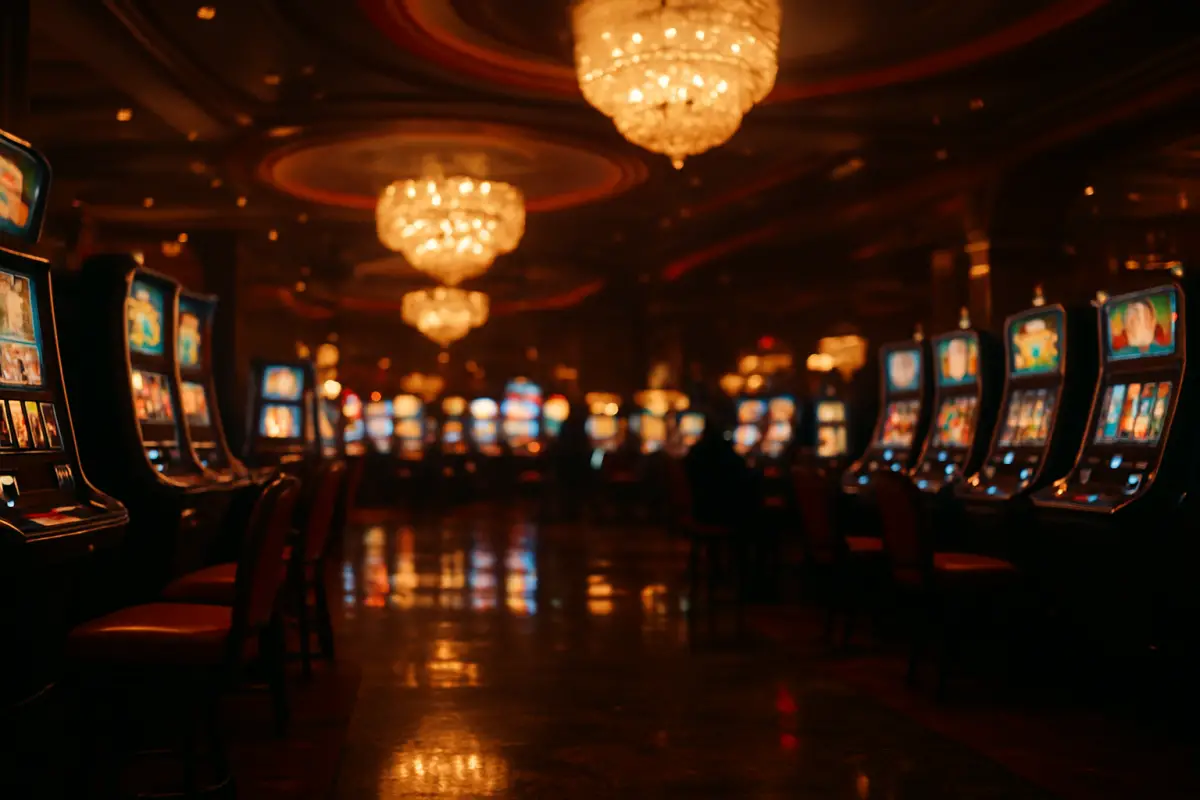 casino-general — atmospheric modern casino floor with rows of slot machines