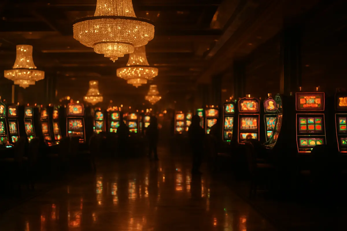 casino-general — atmospheric modern casino floor with rows of slot machines
